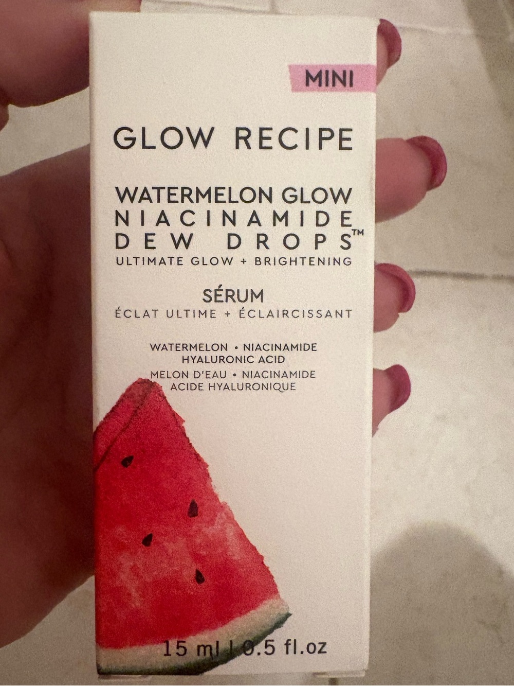 Glow Recipe Watermelon Glow Niacinamide Dew Drops Serum - White & Pink & Red